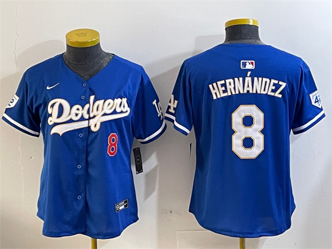 Youth Los Angeles Dodgers #8 Enrique Hernández Blue 2024 Jackie Robinson Patch Limited Stitched Baseball Jersey Youth Los Angeles Dodgers #8 Enrique Hernández Blue 2024 Jackie Robinson Patch Limited Stitched Baseball Jersey